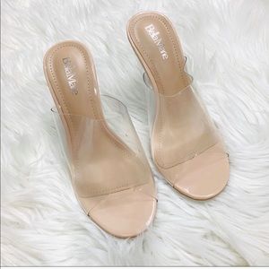 Bella Marie | Shoes | Bella Marie Nude Clear Wedge | Poshmark